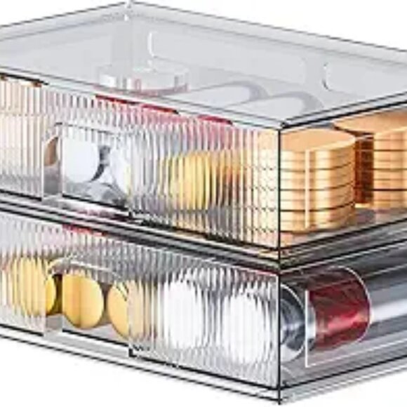 Clear acrylic storage drawers stackable organizers for bathroom vanity shelf - Picture 7 of 7